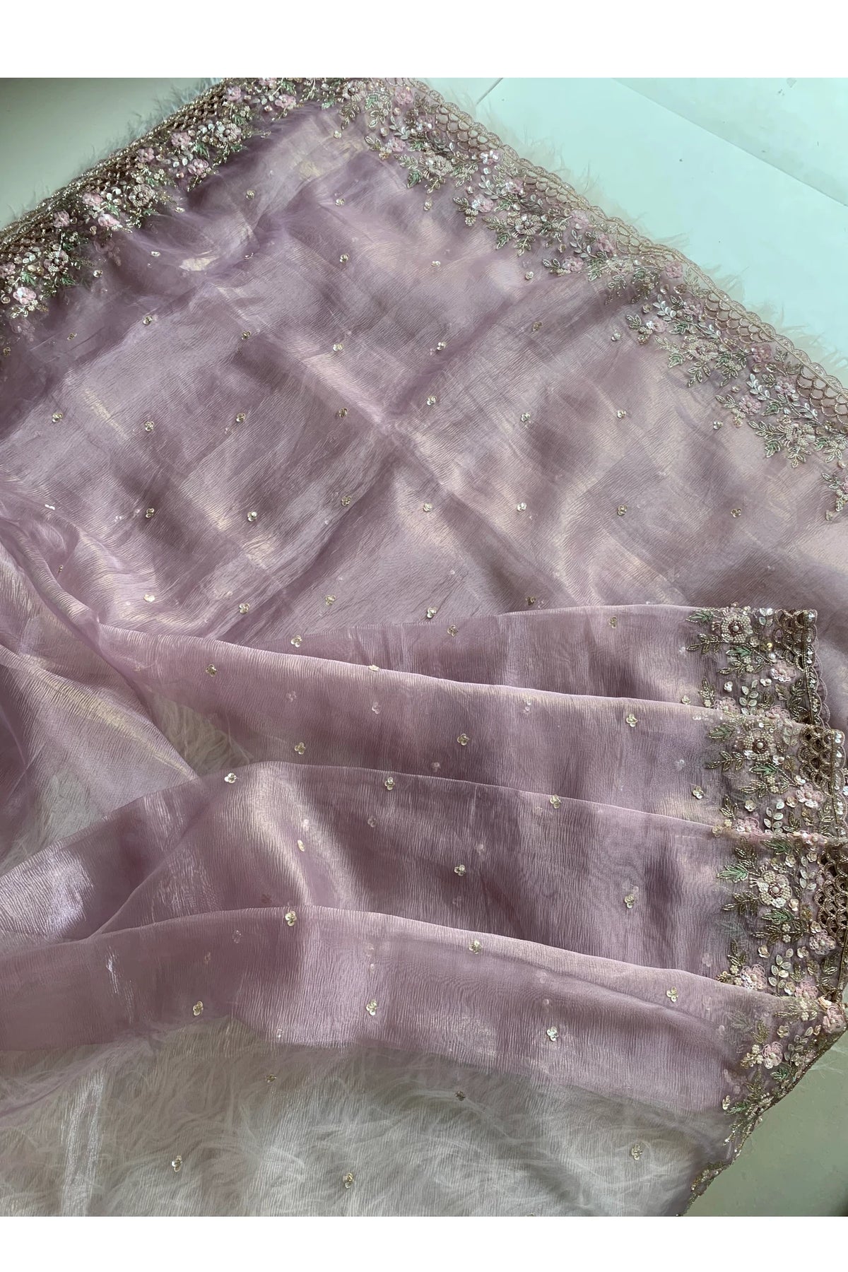 Light Lavender Crush Organza Saree 5759 06
