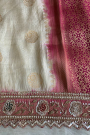 Ivory & Pink Banarasi Saree 5659 05