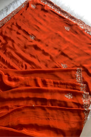 Orange Aari Thari Habutai Silk Saree 5766 10