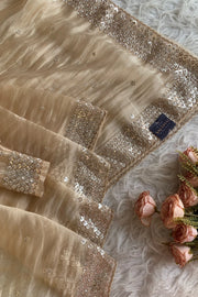 Embellished Butter Organza Saree 5847 01