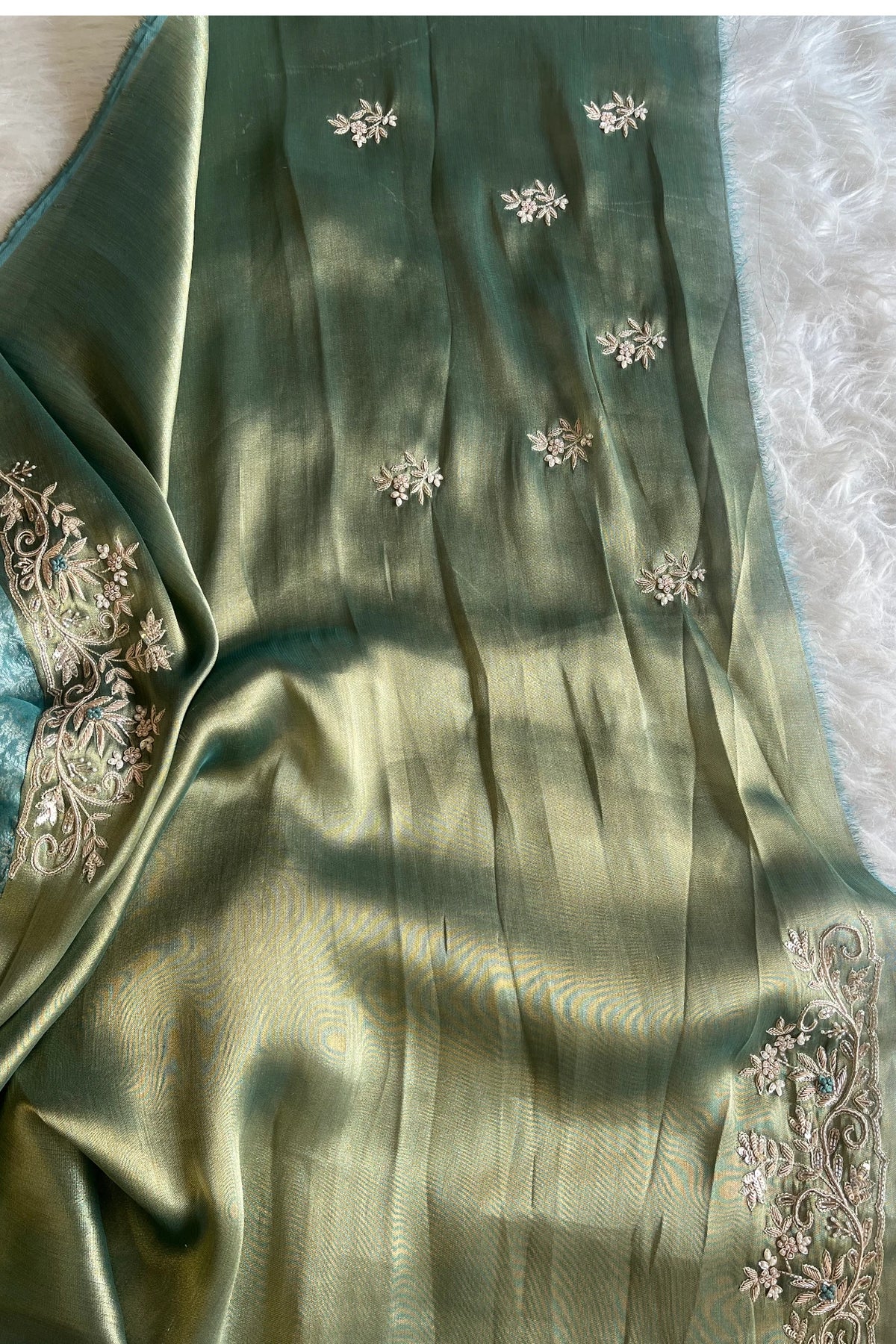 Sea Blue Kanchipuram Silk Saree 5764 05