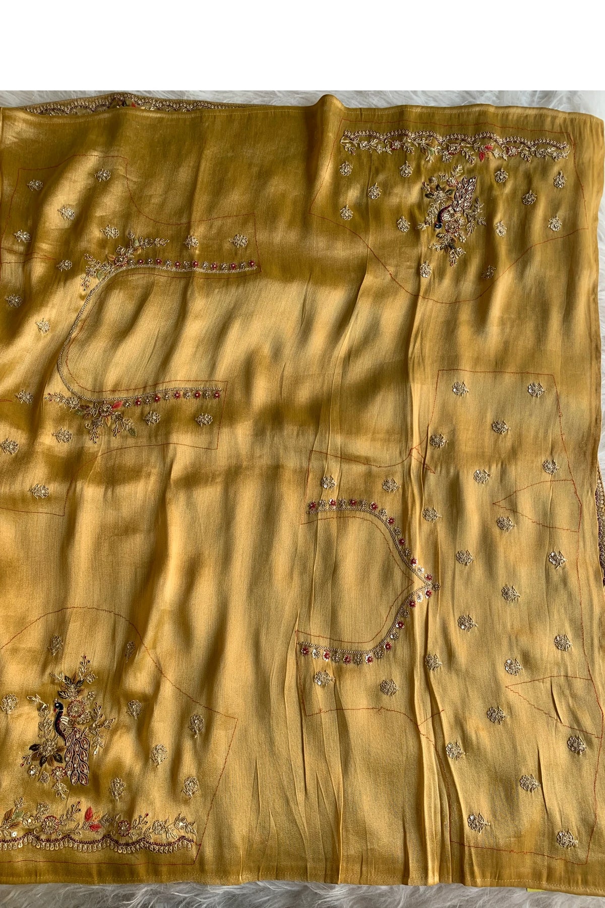 Mustard Yellow Kanchipuram Tissue Saree 5687 18