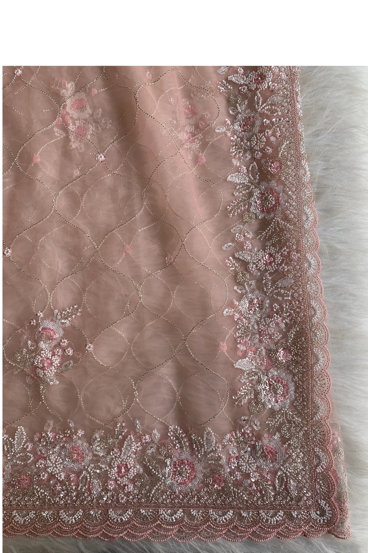 Peach Net Saree 5814 02