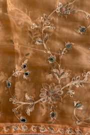 Orange Chinnon Georgette Saree 4201 05