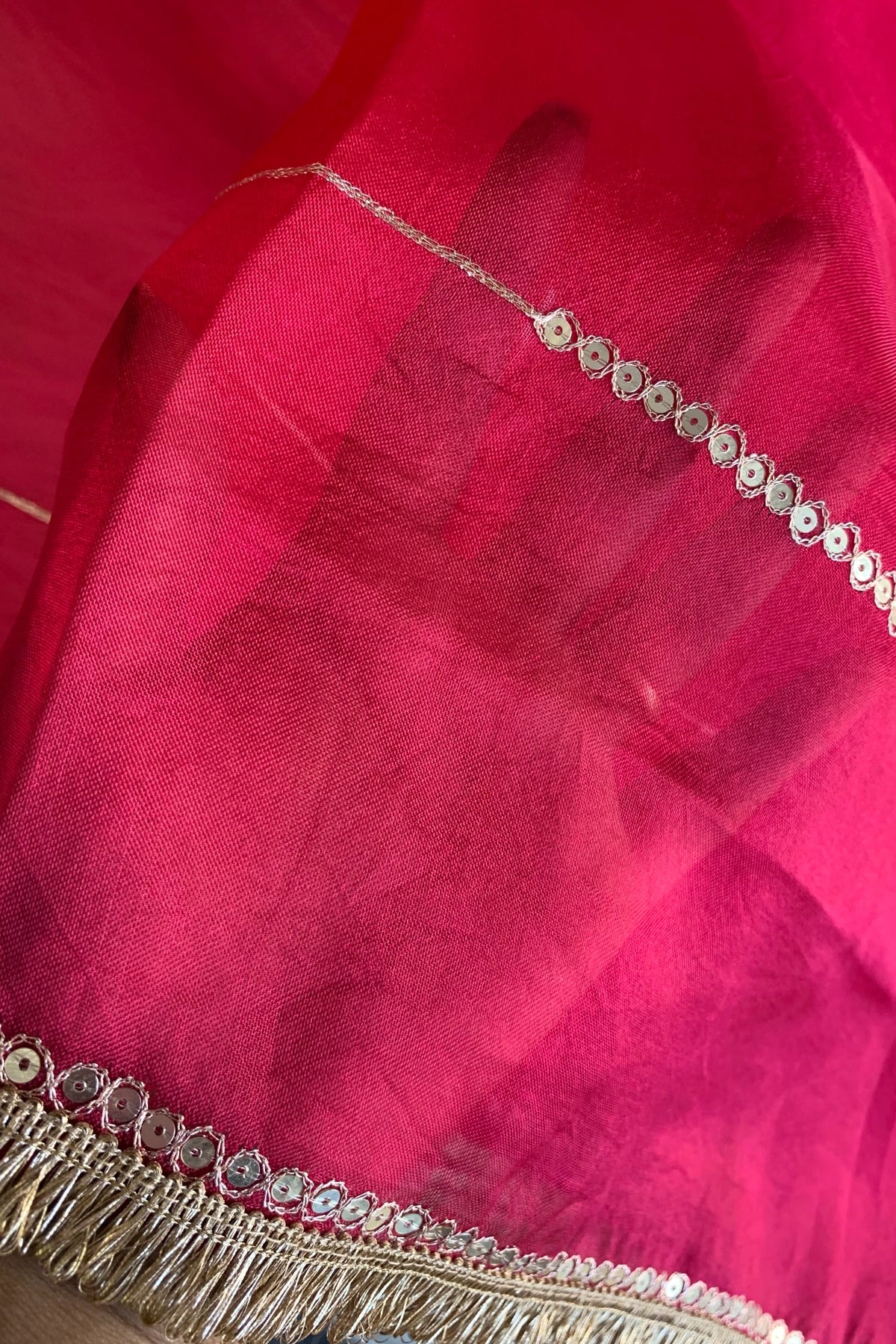 Rani Pink Aari Organza Saree 5851 07
