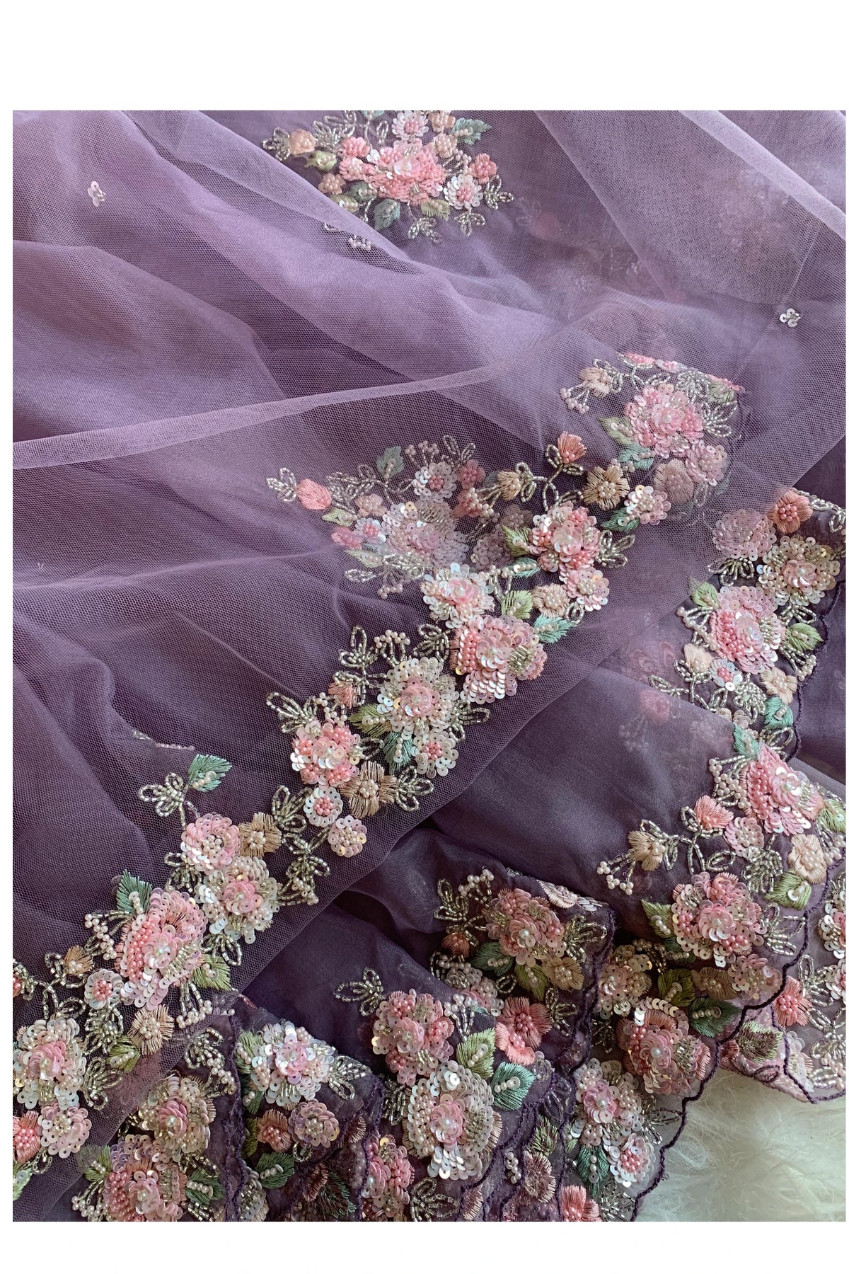 Purple Lilac Tissue Saree 5817 03