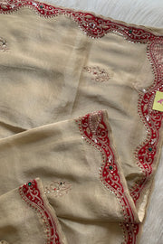 Beige Tissue Saree 5657 12 (PRE ORDER)