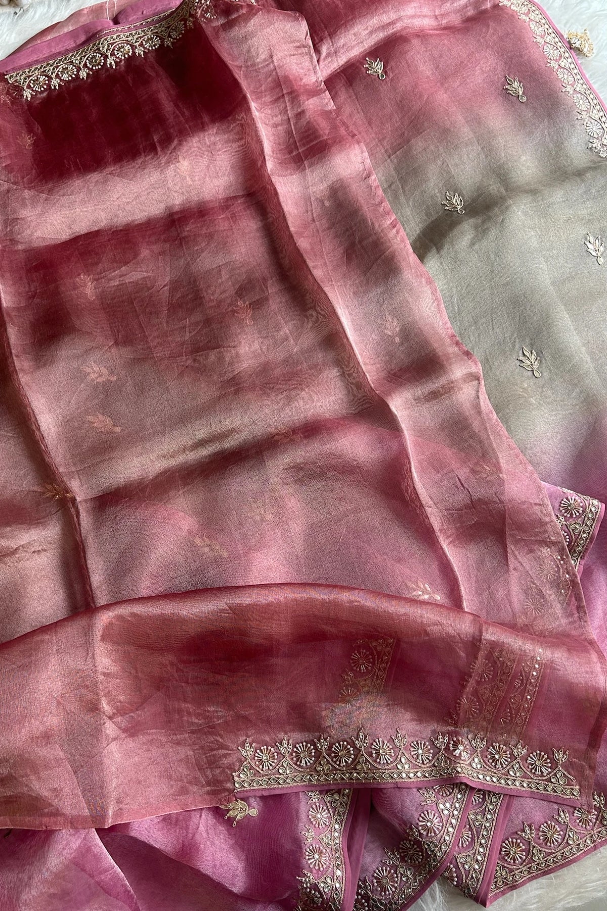 Tricolour Kora Silk Saree 5177 03