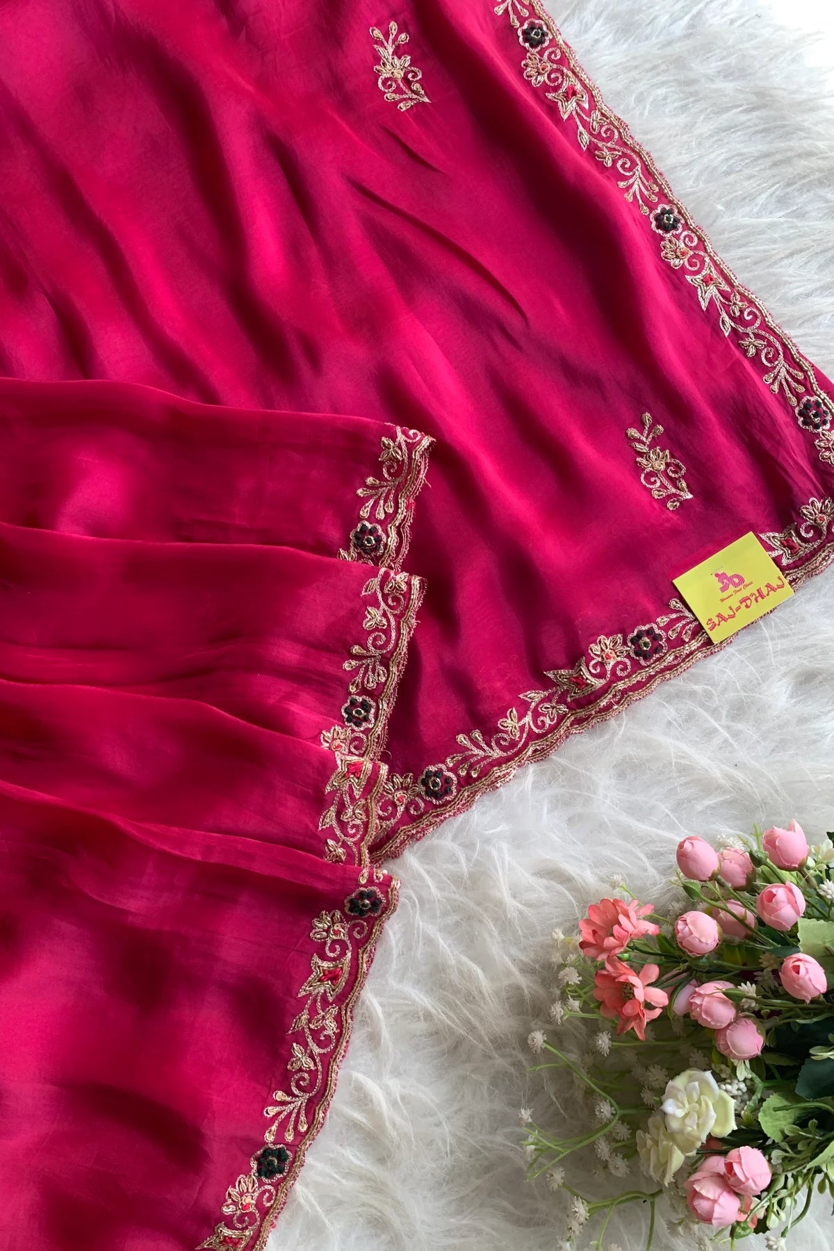 Rani Pink Habutai Silk Saree 5765 10