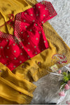 Mustard Saree with Embroidered Border 5142 06