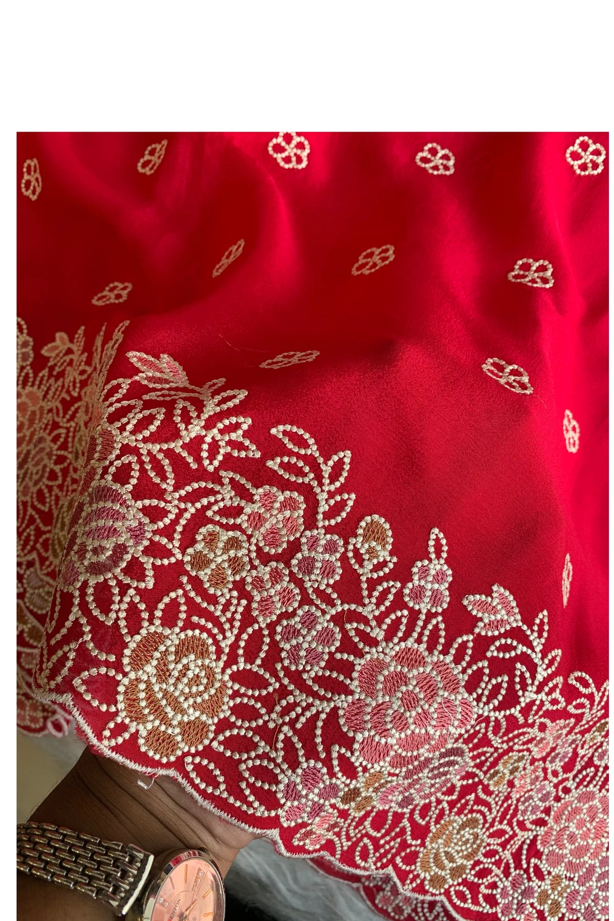 Red Chinnon Georgette Saree 5529 11