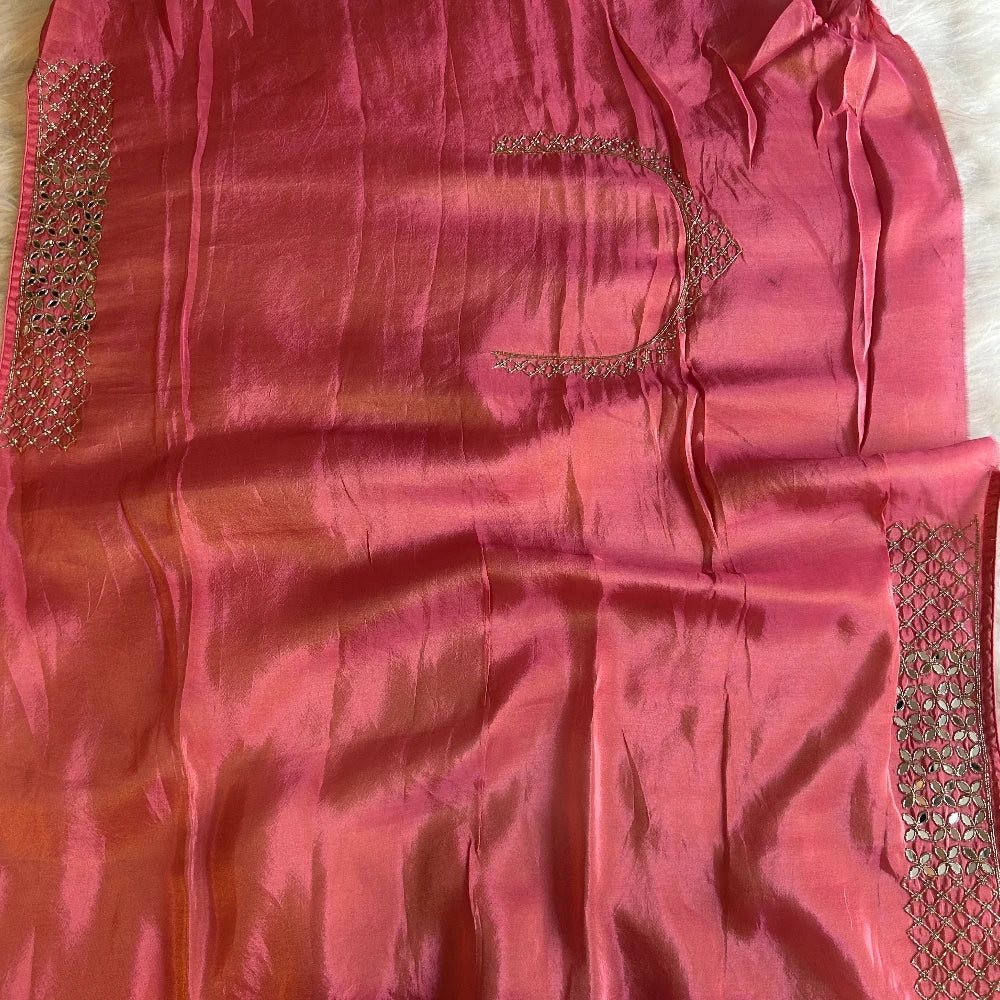 Shaded Border Saree with Mirror Work 5077-06