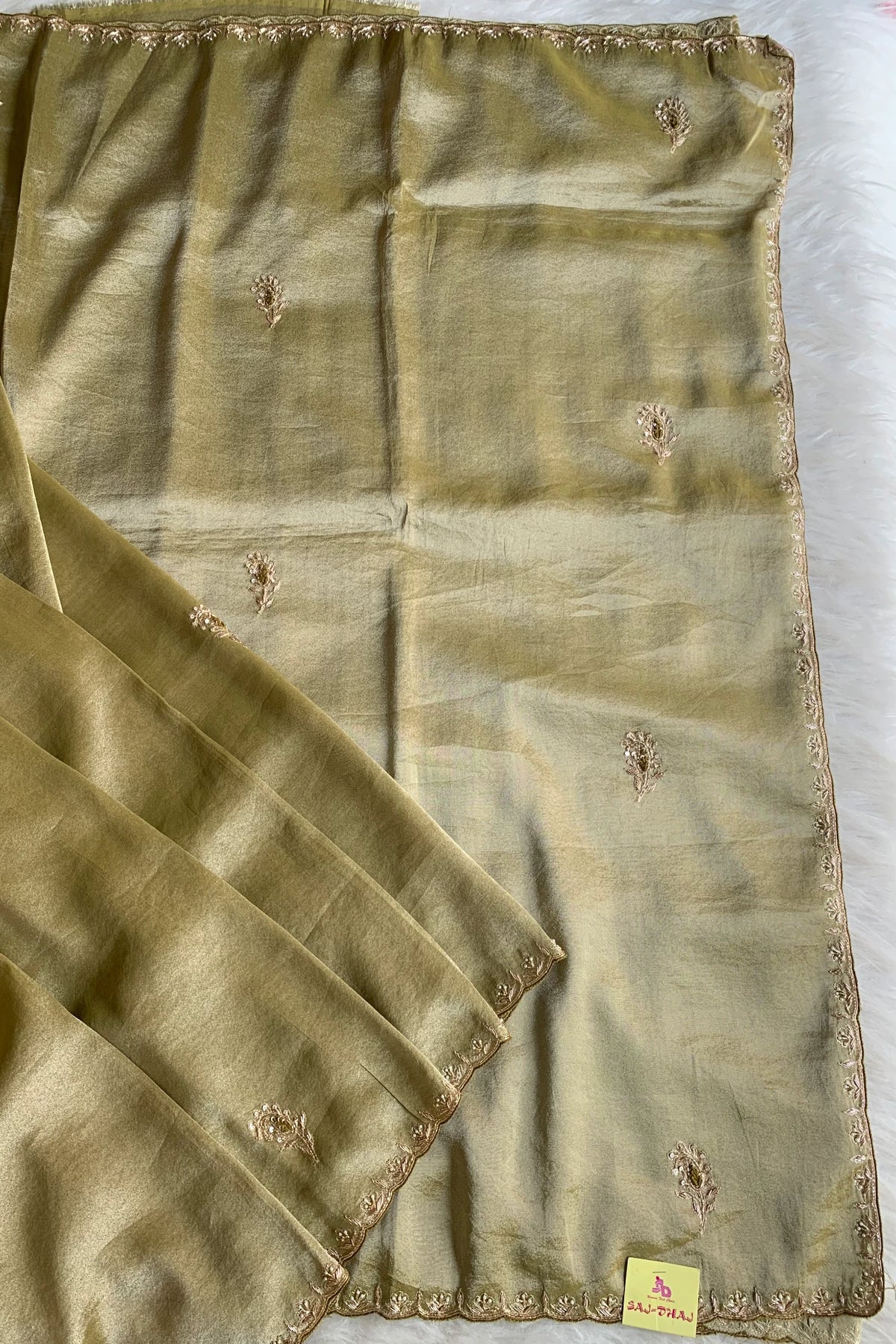 Green Tissue Saree 5640 05