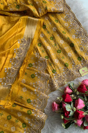Yellow Banarasi Silk Saree 5763 15