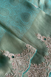 Kanchipuram Silk Saree with  Weaving, Zardosi, Sequins & Gem Embellishments 5650 12 (PRE ORDER)