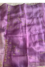 Ombre Lilac Kora Organza Saree 5847 01