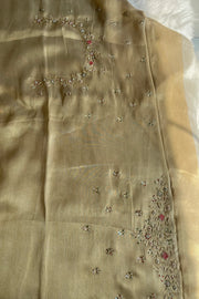 Gold Ivory Zardosi Kanchi Saree 5650 10 (PRE ORDER)