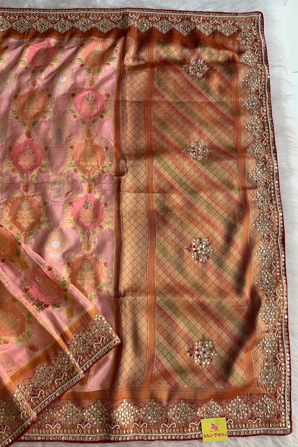 Pink Embellished Banarasi Saree 4836 13