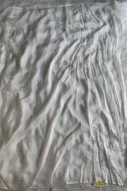 White Embellished Habutai Silk Saree 5365 12