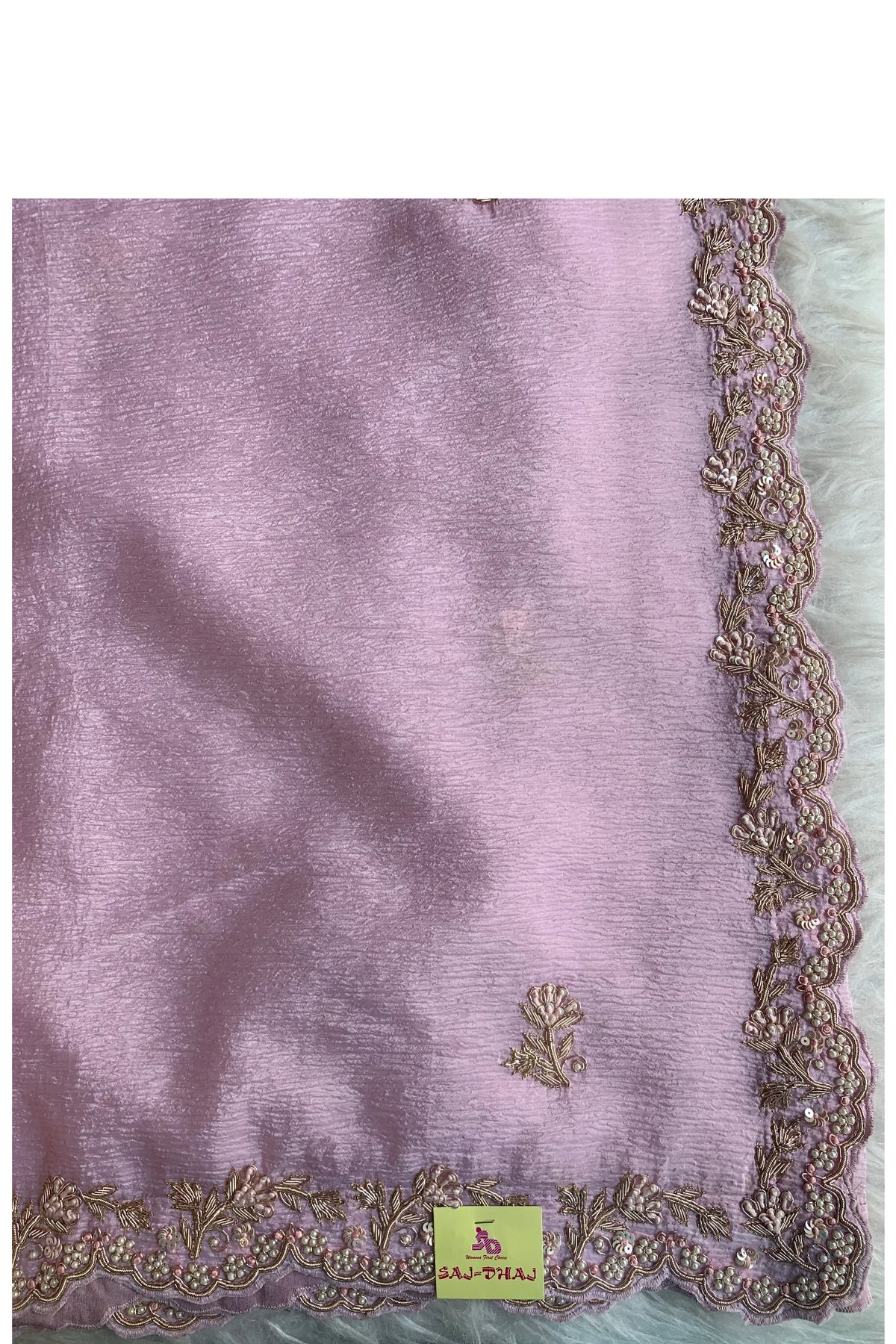 Baby Pink Crush Silk Saree 5165 01