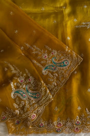 Ombre Mustard Kora Silk Saree 5750 08
