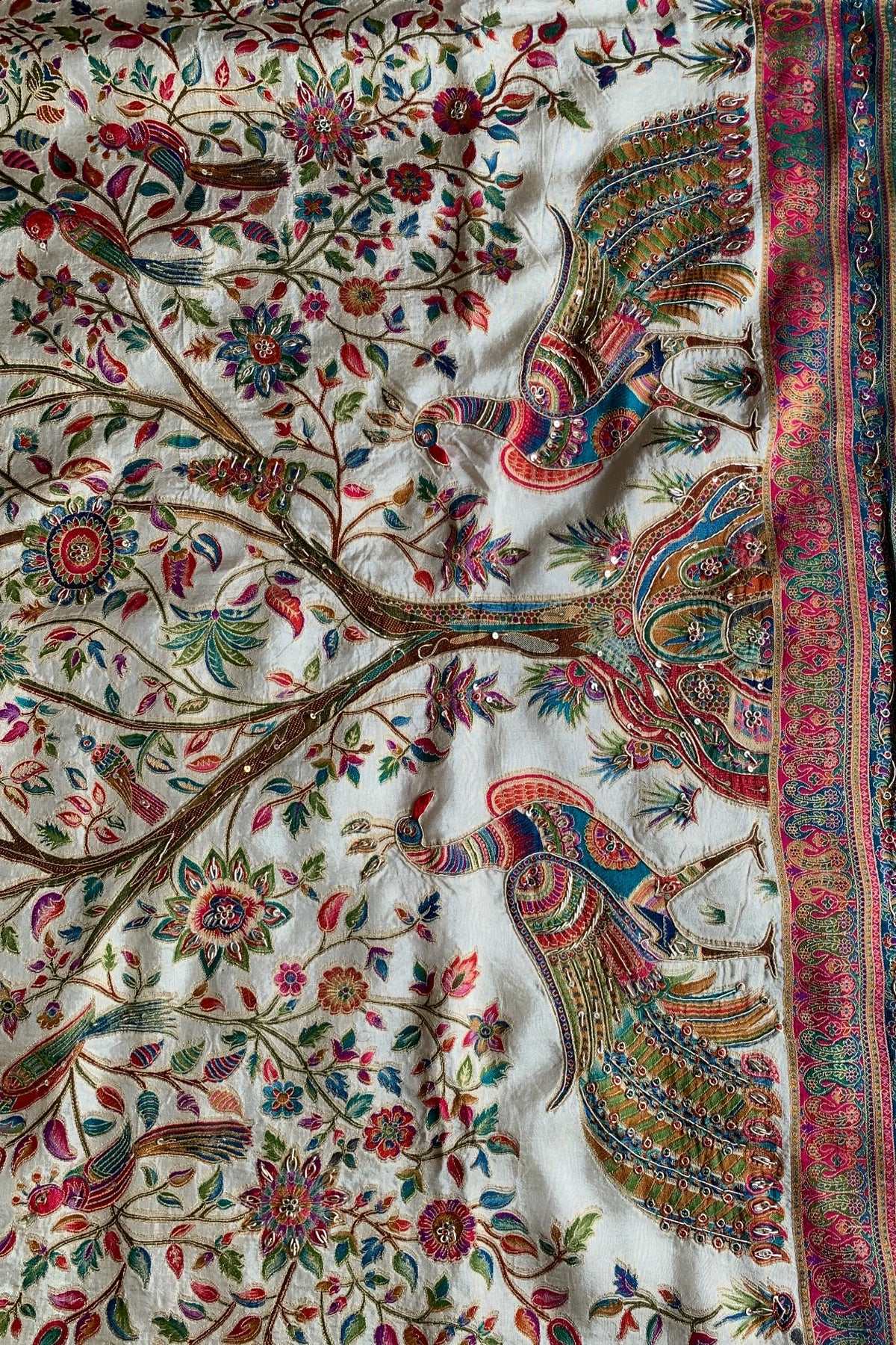 Multicolor Peacock Motif Silk Saree 5518 09