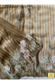 Green Stripes Banarasi Silk Saree 5751 17