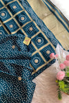 Peacock Blue Russian Silk Saree 5438 01