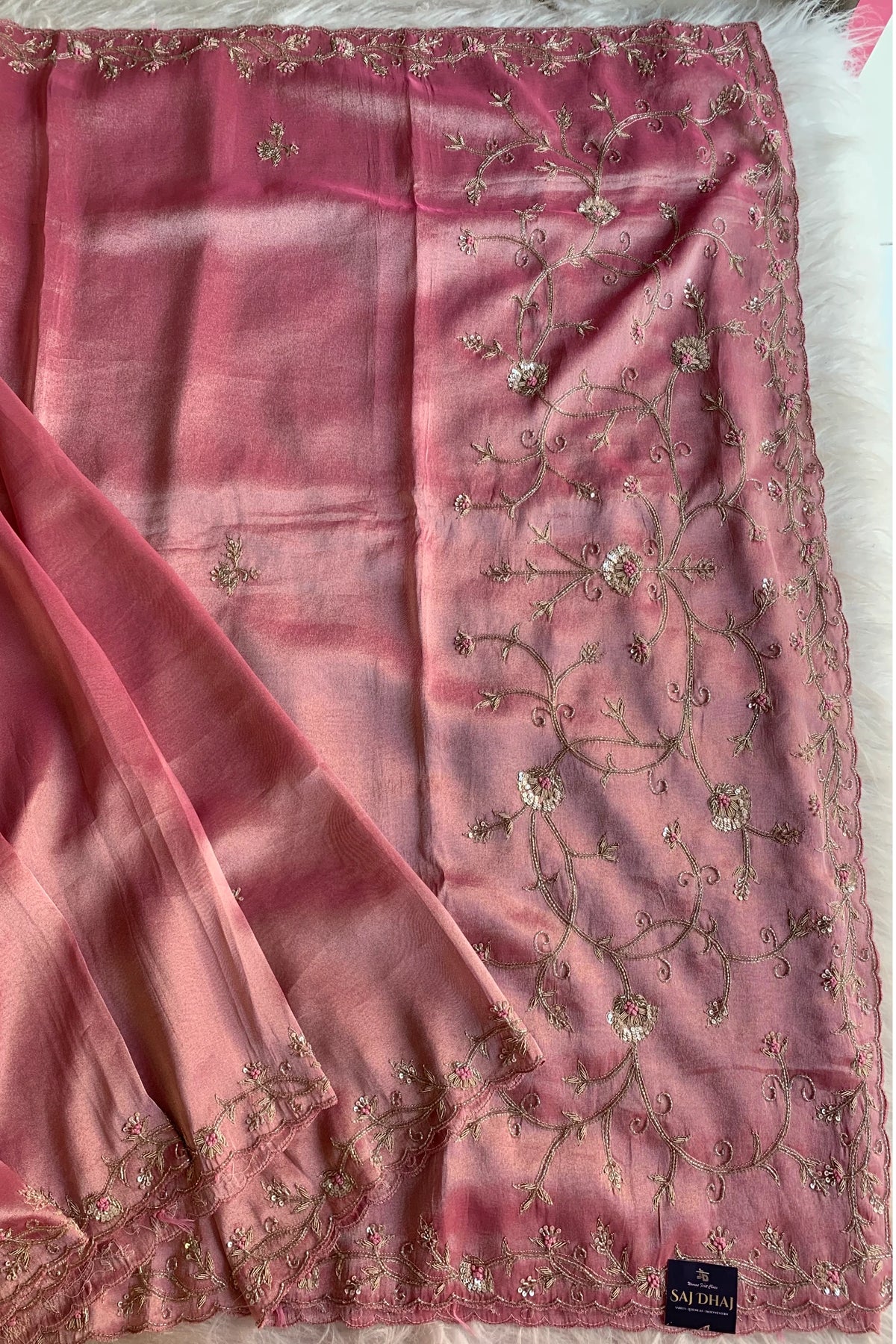 Onion Pink Tissue Saree 5792 02