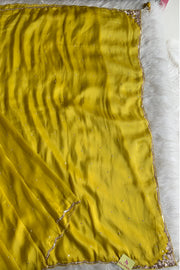 Yellow Embellished Habutai Silk Saree 5650 03