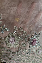 Lilac Jacquard Organza Saree 5216 04