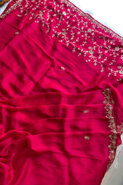 Rani Pink Habutai Silk Saree 5750 03