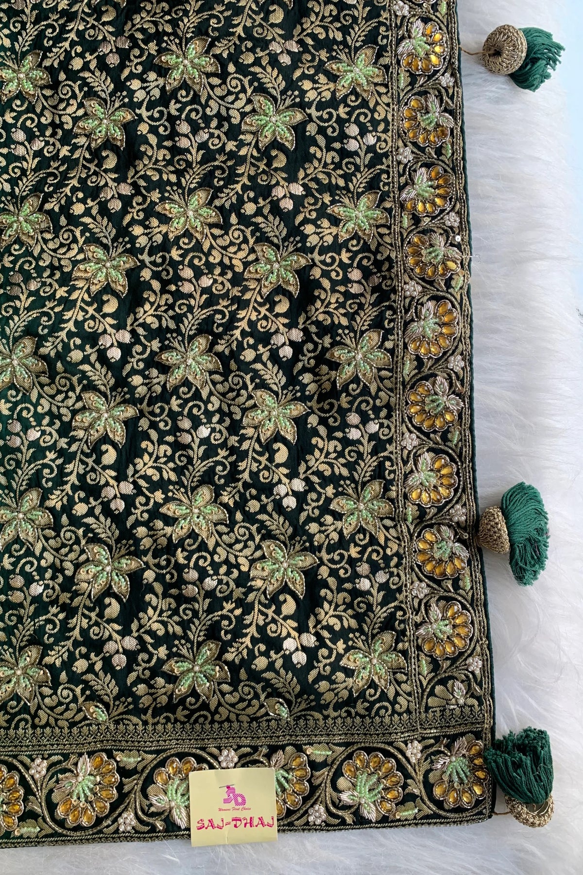 Green Banarasi Saree 3023 04