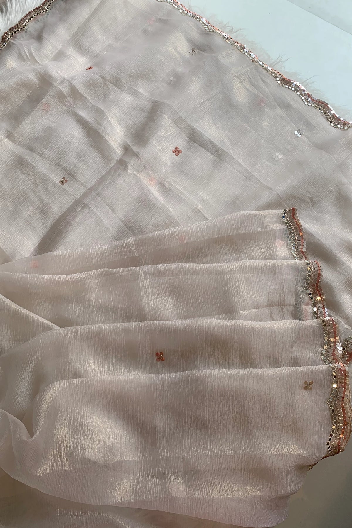 White Crush Organza Saree 5851 02