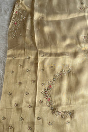 Gold Ivory Zardosi Kanchi Saree 5650 10 (PRE ORDER)