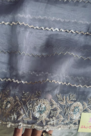 Glass Organza Jaal Work Saree 5534 05