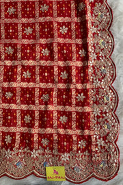 Red Gharchola Gota Patti Saree 5700 16