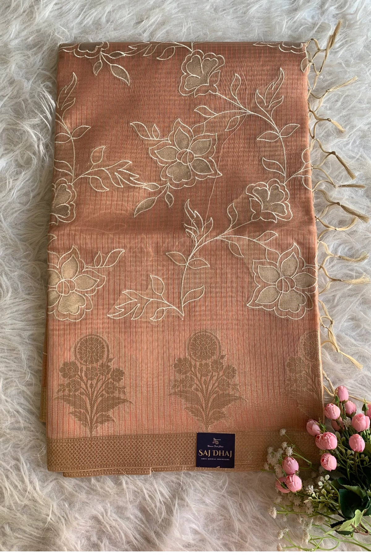 Peach Kota Banarasi Saree 5814 03