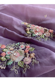 Purple Lilac Tissue Saree 5817 03