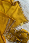 Stunning Mustard Crush Saree with Heavy Embellished Blouse 5016-04