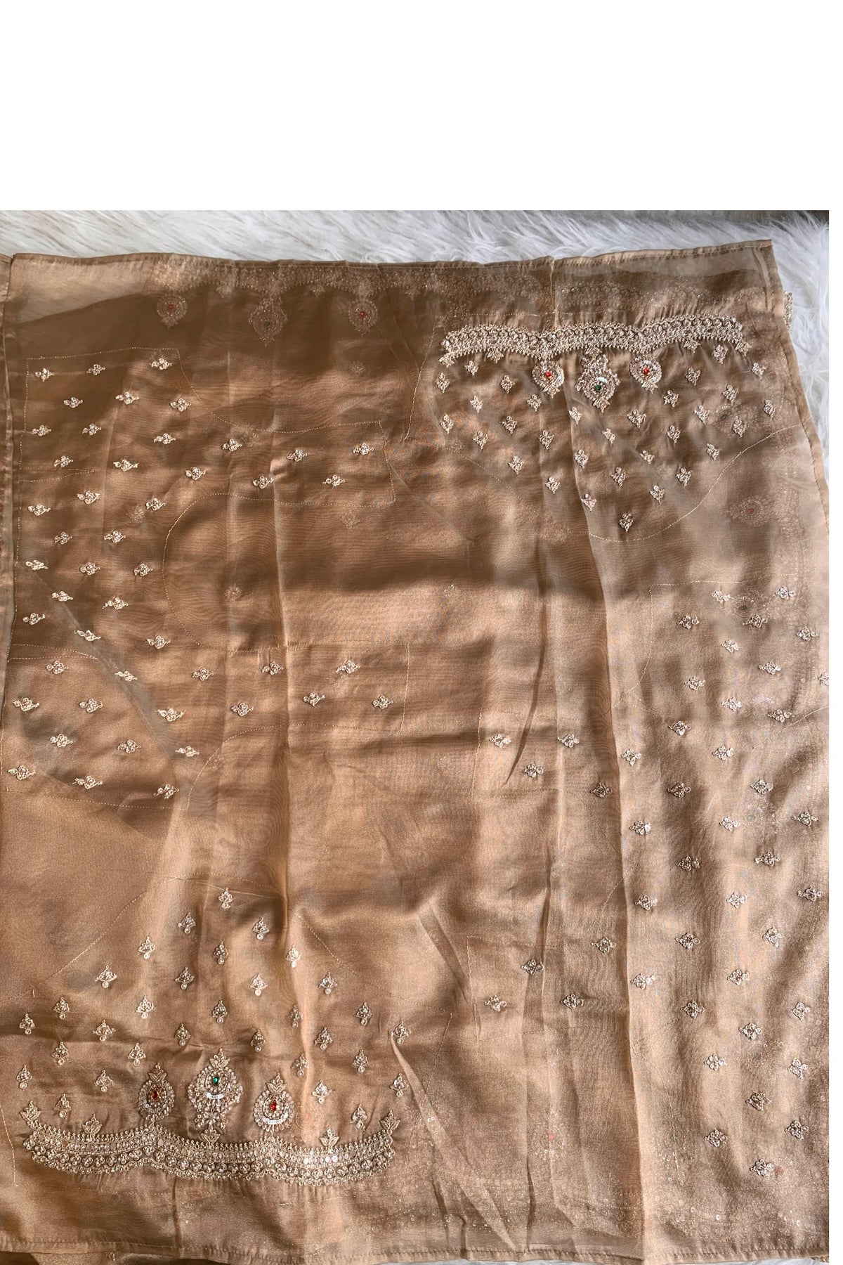 Gold Tissue Organza Saree 5775 03