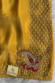 Mustard Saree with Embroidered Border 5142 06