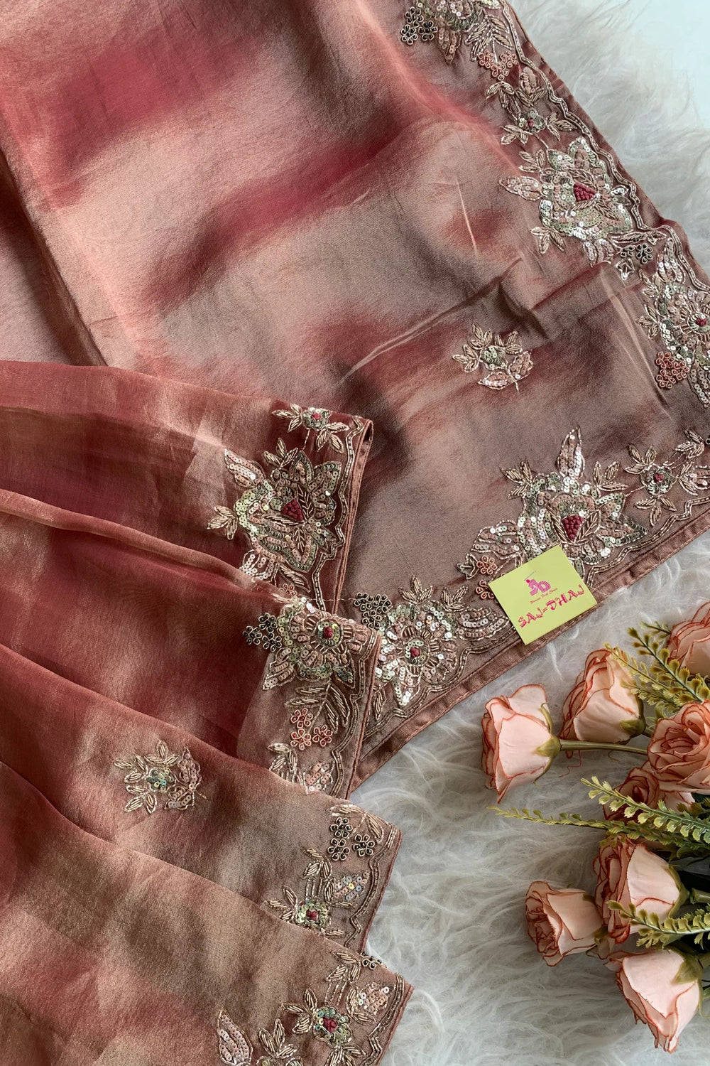 Copper Brown Tissue Saree 5703 05