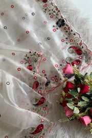 White Glass Tissue Saree 5786 10