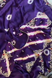 Habutai Silk Saree Tie Dye Design 5650 09