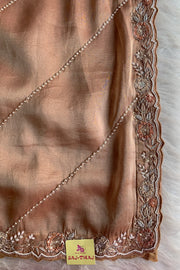 Rust Orange Tissue Saree 14600