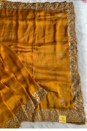 Mustard Habutai Silk Saree 5765 06