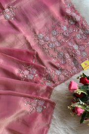 Onion Pink Tissue Silk Saree 5736 03