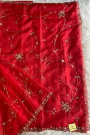Red Organza Saree 5659 09 (PRE ORDER)