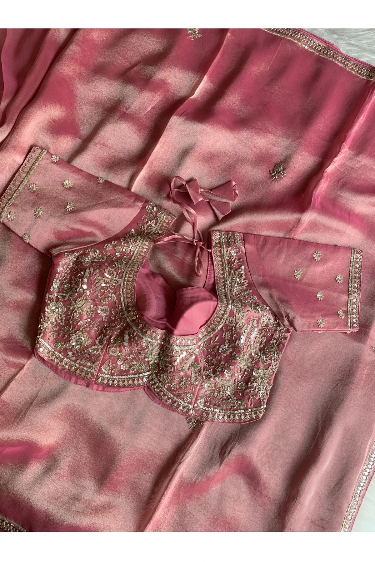 Pastel Pink Tissue Silk Saree 5525 07